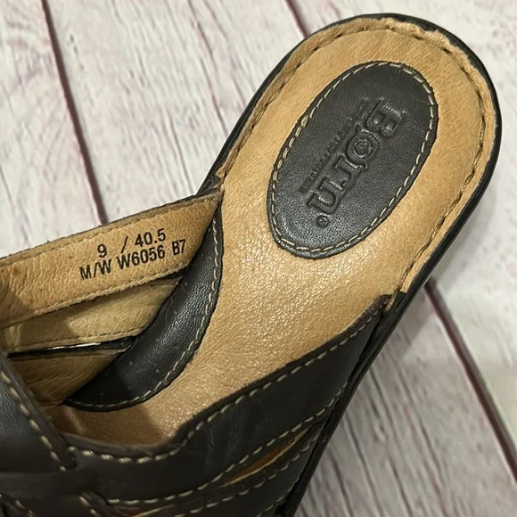 Born Woman’s Brown Strappy Comfortable Sandals Braided Leather Size 9/40.5 - Picture 2 of 6